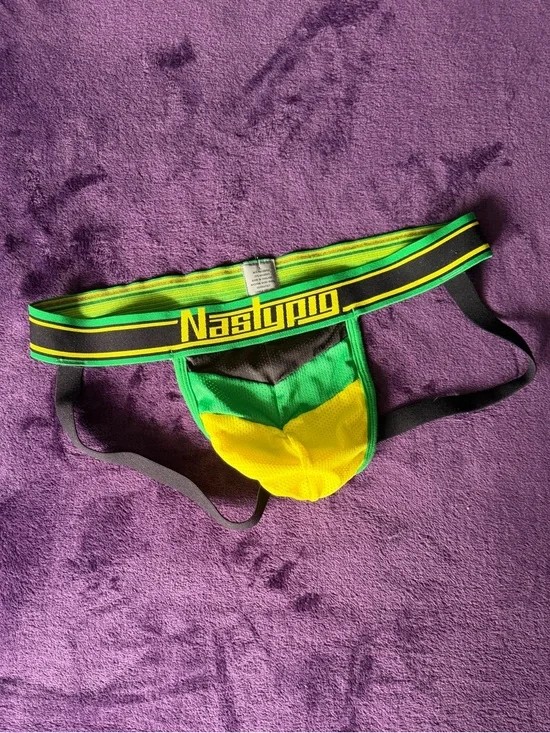 Nasty Pig Green & Yellow Jockstrap - Picture 1 of 2